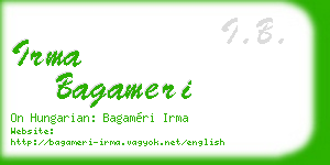 irma bagameri business card